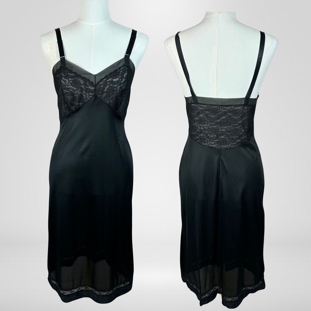 Vintage Seamprufe Womens Y2K Babydoll Slip Dress Size 34 Sheer Lace Trim Sexy